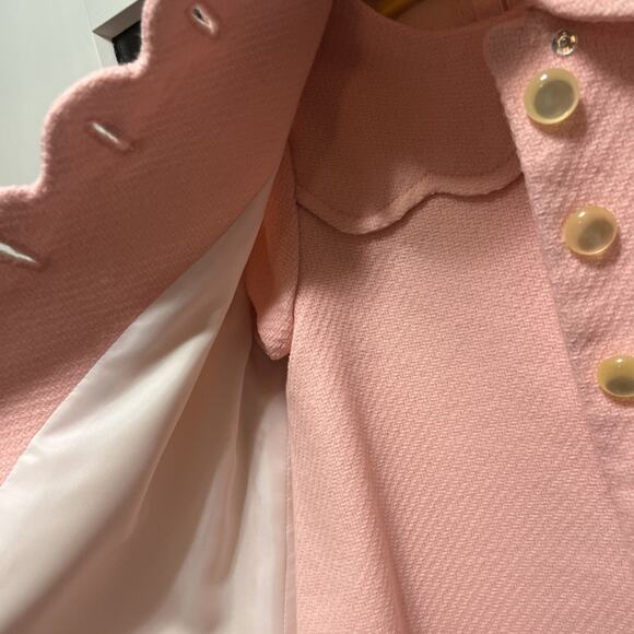 Vtg Swing Coat , Dress & Bonnet Girls 3 Piece 50s 60s Pink Lined Handmade - Picture 11 of 12